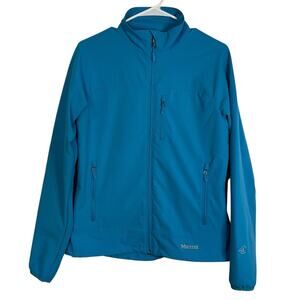 Marmot M3 Softshell Women’s Tempo Light Blue Jacket Sz M Water Repel Breathable